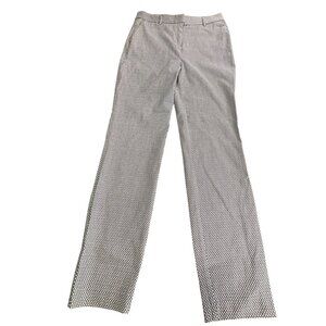Adrienne Vittadini Womens Black & White Geometric Print StraightLeg Pants Size 4